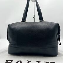 【現行/極美品】1円 BALLY バリー トートバッグ ハンドバッグ ミニボストン 肩掛け メンズ ビジネス レザー A4収納 大容量 ブラック_画像3