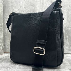 【近年モデル/美品】1円 BALLY バリー ショルダーバッグ メッセンジャー サコッシュ ポシェット 斜め掛け レザー 本革 黒 メンズ ビジネス