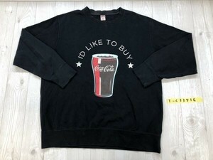 UT UNIQLO ユニクロ × Coca-Cola コカコーラ メンズ グラスコーラ プリント トレーナー 大きいサイズ XL 黒