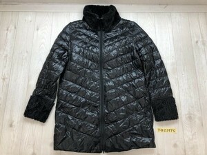 Gabardine K.T ギャバジンケーティー レディース 襟袖ボア切り替え ダブルジップ ダウンジャケット 9 黒