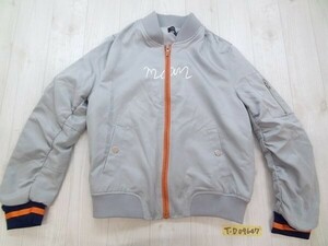 Amerasian Apparel レディース ハンドペイントリメイク 裾リブ ジップ ブルゾン L グレー