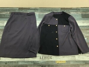 レディース 日本製 さらさらブラウスジャケット・スカート 上下セットアップ 9R/63-90 くすみ紫
