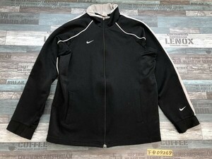 NIKE Nike men's FIT DRY Logo embroidery Zip jersey jacket M black gray 