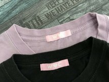 WC ダブル シー レディース メンズ シャーク・恐竜刺繍入り 半袖Tシャツ 2点セット まとめ売り F 紫ピンク・黒_画像2