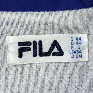 FILA フィラ メンズ ロゴ刺繍 裏起毛 ブルゾン ジャケット 34 青の画像2