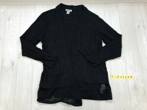 DKNY Donna Karan женский тонкий кромка оборка кардиган L чёрный 