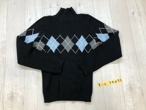 ROPE TRICOT JAYRO レディース アーガイル柄 ハイネック ニットセーター 黒