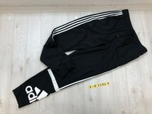 ADIDAS アディダス メンズ サイドライン入 裏起毛 イージーパンツ O 黒白_画像1