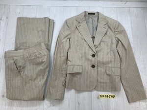 COMME CA DU MODE Comme Ca Du Mode lady's thin stripe jacket * pants top and bottom setup 9 beige white 