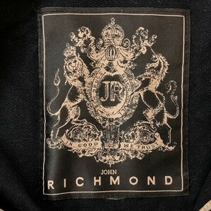 JOHN RICHMOND ジョンリッチモンド メンズ リブ切り替え ブルゾン ジャケット 大きいサイズ XL 黒の画像2