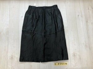 レディース 羊革 裏地付き スカート 69‐94 黒