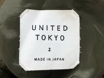 UNITED TOKYO ユナイテッドトウキョウ メンズ タック入り センタープレス カラーパンツ カーキ_画像2