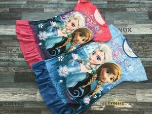 DISNE P + PRINCESS キッズ アナと雪の女王 半袖ワンピース 2点セット ピンクM 水色L まとめ売り