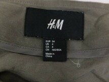 H＆M エイチアンドエム レディース 前ファスナー カットソー ロンT サイズ34 カーキ_画像2