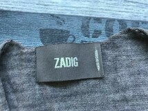 美品！ZADIG レディース Vネック クラッシュ加工 薄手 ニットセーター S 杢グレー_画像2