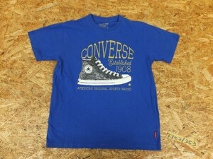 CONVERSE コンバース キッズ ロゴ スニーカープリント Tシャツ 青 ブルー 150