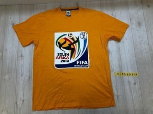 SOUTH AFRICA 2010 メンズ FIFA WORLD CUP プリント 半袖Tシャツ L 黄色