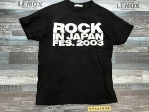 rockin'on ロッキンオン メンズ レディース フェス2003 半袖Tシャツ S 黒白