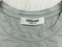 PERSON’S NOBUO IKEDA パーソンズ メンズ 裾ロゴプリント レーヨン混 ロンT 長袖Tシャツ M グレー_画像2
