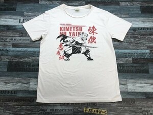 鬼滅の刃 メンズ 煉獄杏寿郎 プリント 半袖Tシャツ F 白