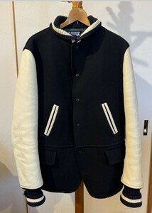 ★美品 コム・デ・ギャルソン スタジャン 袖レザー 身頃メルトン JUNYA WATANABE MAN COMME des GARCONS サイズM 濃紺