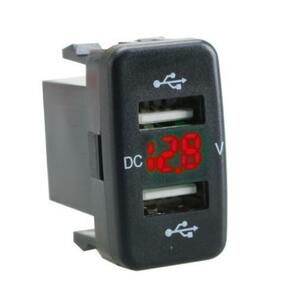 【新品】トヨタ ダイハツ Bタイプ USBポート レッドLED 急速充電 電圧表示付 デュアルUSB（動作確認済み）