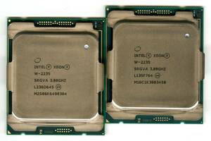 Intel　Xeon　W-2235　SRGVA　 中古2個セット 　　　　　0384,3458
