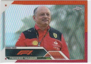 FREDERIC VASSEUR (FERRARI) 2023 TOPPS CHROME FORMULA 1 F1 ORANGE RED REFRACTOR