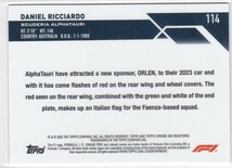 DANIEL RICCIARDO (ALPHATAURI) 2023 TOPPS CHROME FORMULA 1 F1 GREEN REFRACTOR (#/99)_画像2
