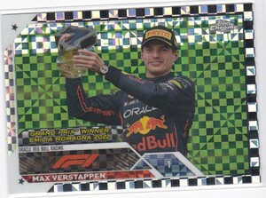 MAX VERSTAPPEN (RED BULL) 2023 TOPPS CHROME FORMULA 1 F1 BLACK CHECKER FLAG REFRACTOR #147