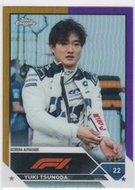 角田裕毅 YUKI TSUNODA (ALPHATAURI) 2023 TOPPS CHROME FORMULA 1 F1 GOLD PURPLE REFRACTOR_画像1