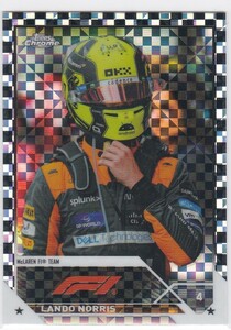 LANDO NORRIS (MCLAREN) 2023 TOPPS CHROME FORMULA 1 F1 BLACK CHECKER FLAG REFRACTOR