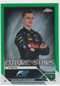 THEO POURCHAIRE (ART GRAND PRIX) 2023 TOPPS CHROME FORMULA 1 F1 FUTURE STARS PORTRAIT GREEN REFRACTOR (#/99)