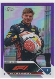 MAX VERSTAPPEN (RED BULL) 2023 TOPPS CHROME FORMULA 1 F1 PURPLE REFRACTOR (#/399) #2