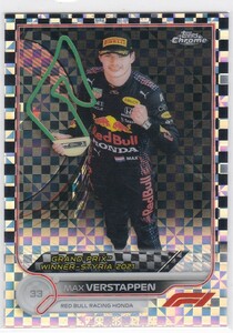 MAX VERSTAPPEN (RED BULL) 2022 TOPPS CHROME FORMULA 1 F1 BLACK CHECKER FLAG REFRACTOR #158