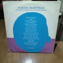 ソウル輸入盤　２枚組中古レコード　カーティスメイフィールド　His early years with the impressions プロモ盤　Curtis Mayfield LP_画像2