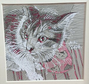 Art Auction Hand-Drawn artwork illustration hand-drawn hand-drawn original cat cat drawing cat cat illustration animal animal original drawing pen drawing interior animal drawing, painting, watercolor, animal drawing