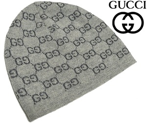  prompt decision regular goods used [ superior article ] Gucci GUCCI cashmere 100% GG total pattern knitted cap knitted cap . knit cap Beanie cleaning settled ( shelves )