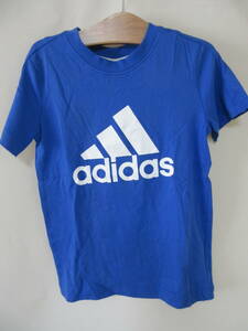 adidas アディダス ジュニア 半袖 Tシャツ 120 ブルー ビッグロゴ（B54)