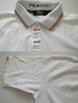 FILA SPORT フィラスポーツ M 半袖 ポロシャツ 白（B58）_画像3