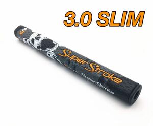 スーパーストローク パターグリップ スカル柄 ブラック/オレンジ SLIM3.0 ゴルフ A8