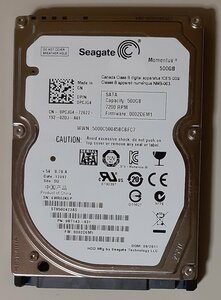 4257 2.5インチ内蔵SATAハードディスク 9.5mm 500GB Seagate ST9500423AS 7200rpm DELL XPS L502X Windows7Homeリカバリ領域 8730時間正常