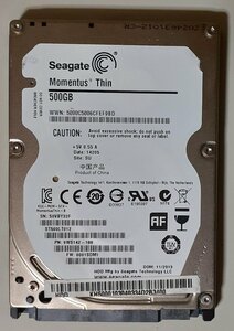 4259 2.5インチ内蔵SATAハードディスク 7mm 500GB Seagate ST500LT012-9WS142 5400rpm Acer Windows8.1リカバリ領域 6004時間正常