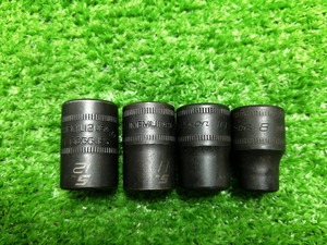 中古 Snap-on スナップオン 3/8 6角 シャローインパクトソケット IMFM【12mm 11mm 10mm 8mm】4個セット