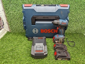 中古品 BOSCH ボッシュ 18V 充電式 インパクトドライバー GDR18V-EC 2.0Ahバッテリー×2 + 4.0Ahバッテリー×1 + 充電器