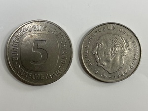 ◎ ドイツ 5マルク 硬貨 1975年 2マルク 硬貨 1972年 アンティークコイン ヨーロッパ 