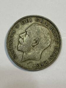 イギリス　ハーフクラウン　銀貨　1921