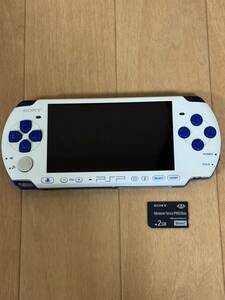 【SONY ソニー】動作品PSP-3000 ホワイト/ブルー　メモリースティック2GB付き