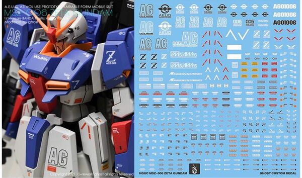 HG 1/144 Zガンダム用水転写式デカール　他社製　　ガンダム　ガンプラ　プラモデル　ZETA ゼータ