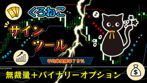 ★ くろねこサインツール ★ バイナリーオプション ★ 平均単発勝率80% ★ 自動売買もお持ちなら可能 順張り ツール シグナルツール FX EA